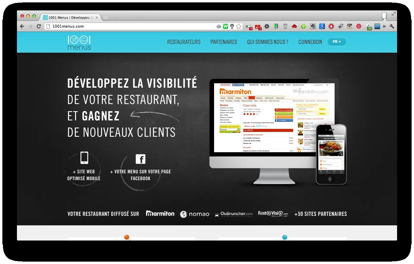 1001 Menus, les menus des restaurants consultables sur internet — photo 1