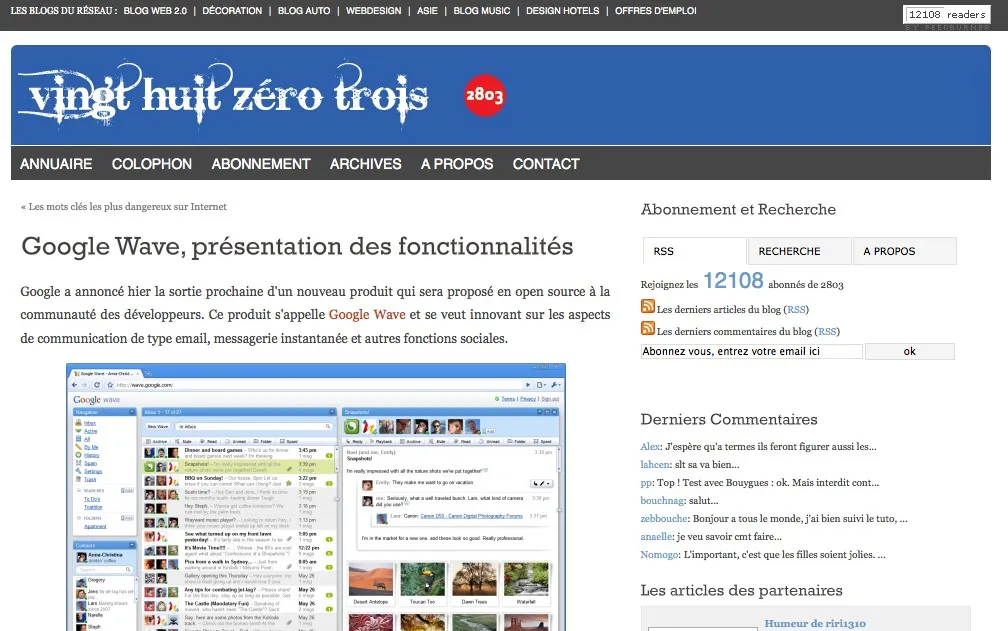 Page d'article normale