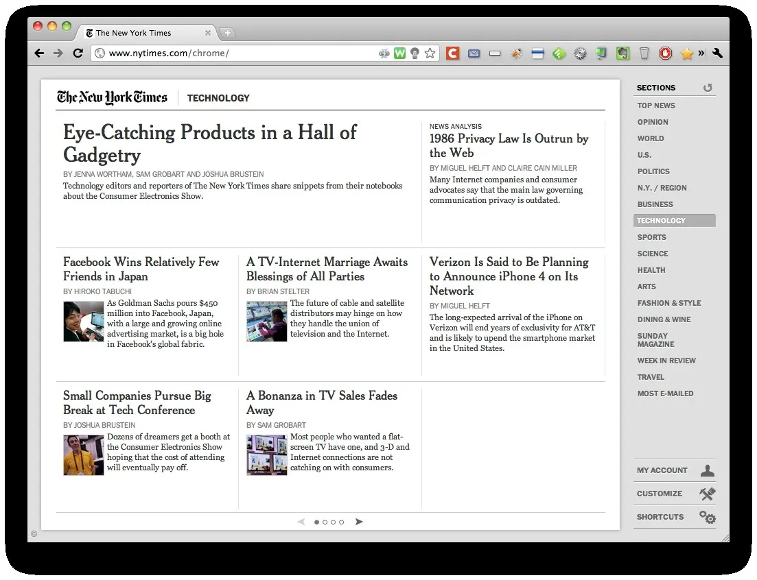 NYtimes-Chrome Retour sur les applications pour Google Chrome — photo 4