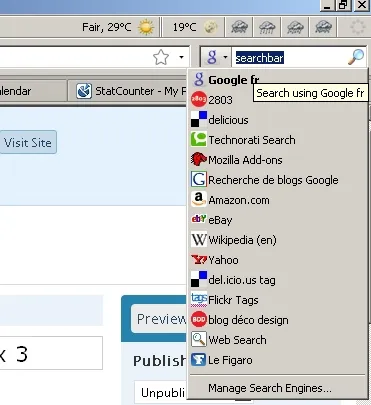 Modifier le moteur de recherche par défaut dans Firefox 3 — photo 1
