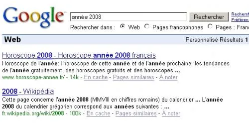 année 2008 google