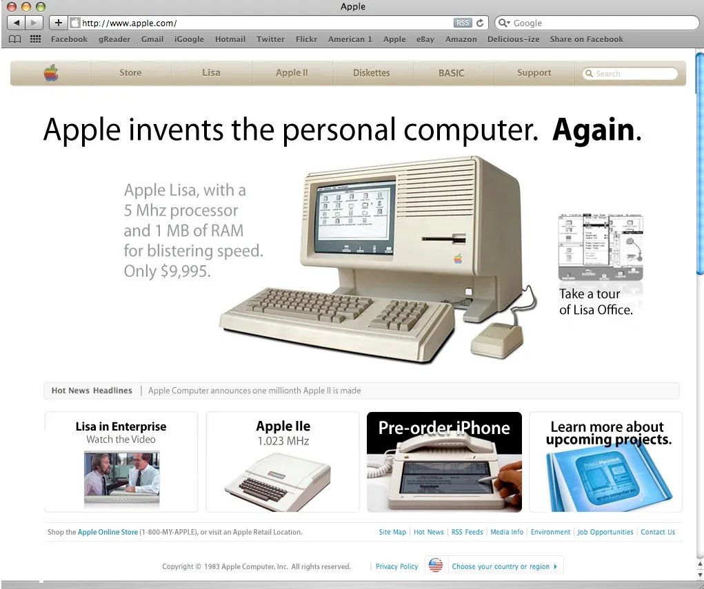 Quelle tête aurait eu le site d'apple en 1983? — photo 1