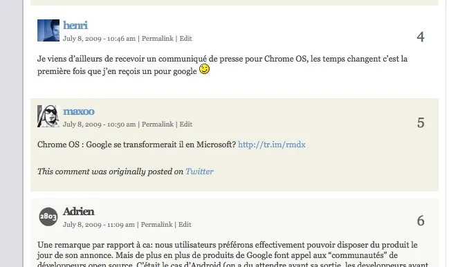 Exemple d'intégration de Twitter dans le flux 