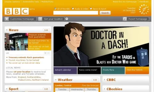 bbc homepage beta