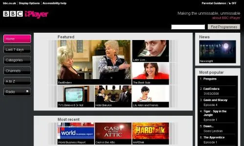 bbc iplayer home