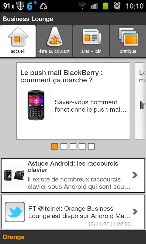 Application Business lounge d'orange pour iphone et android — photo 2