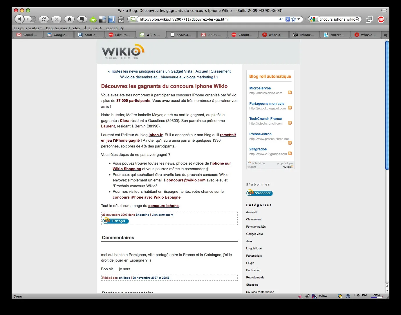 Concours wikio iphone