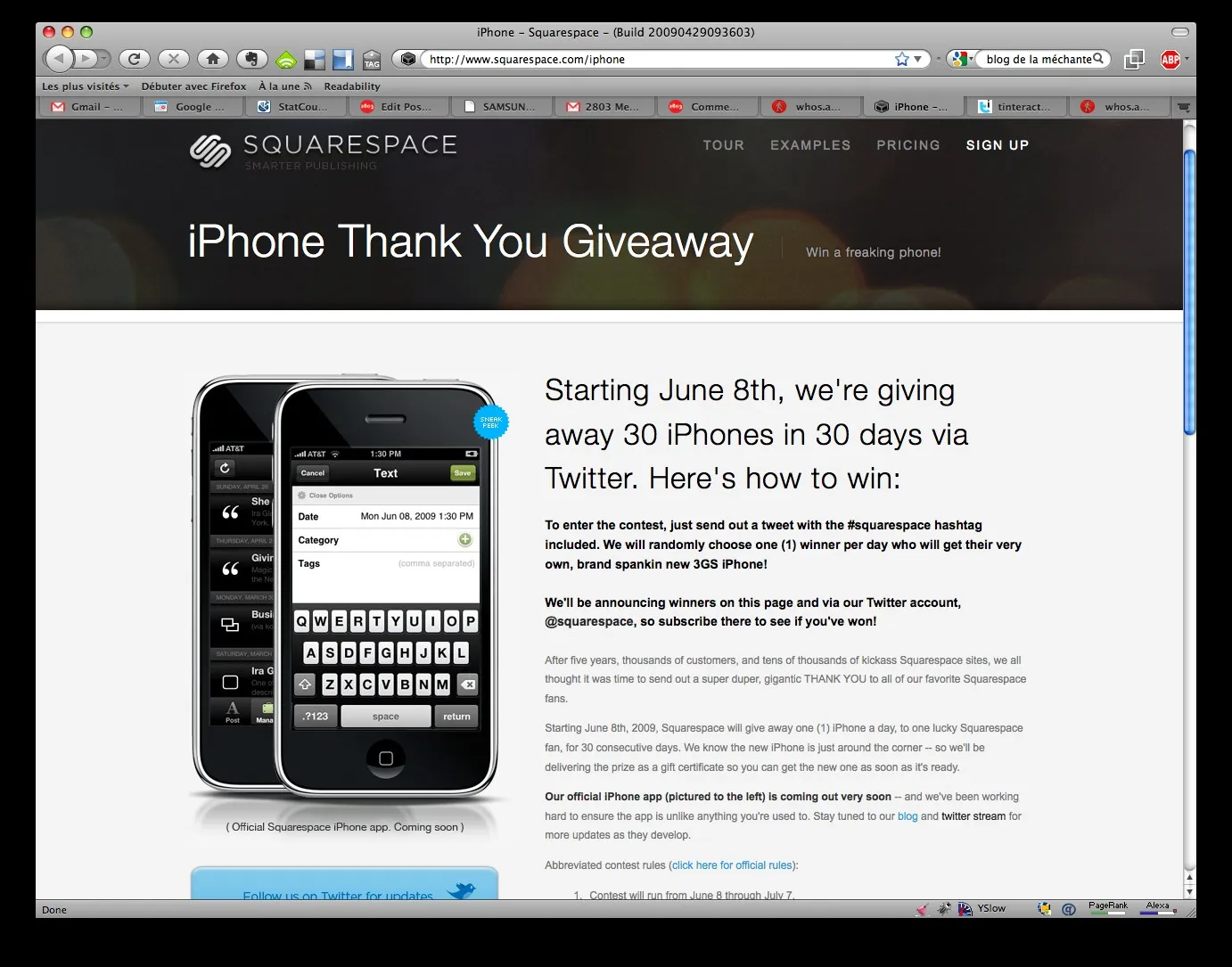 Concours Squarespace