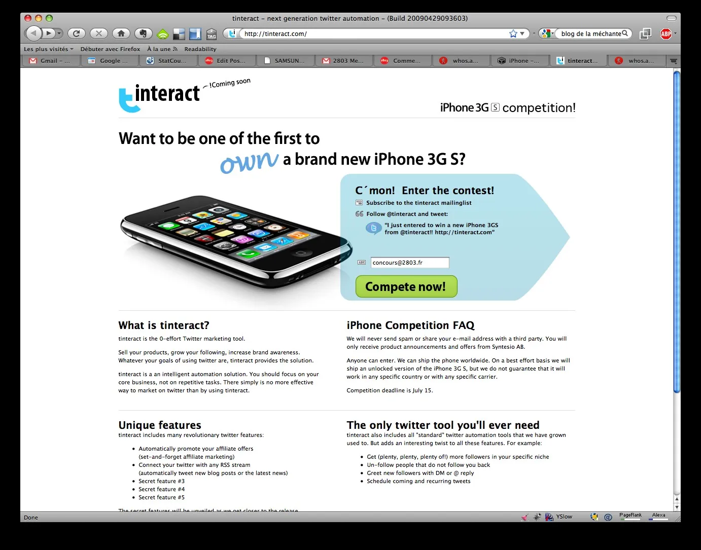 Concours Tinteract