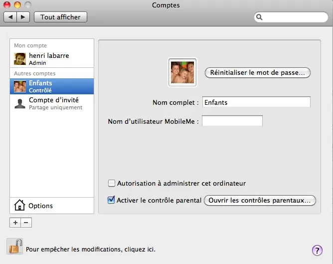 Le contrôle parental sous mac