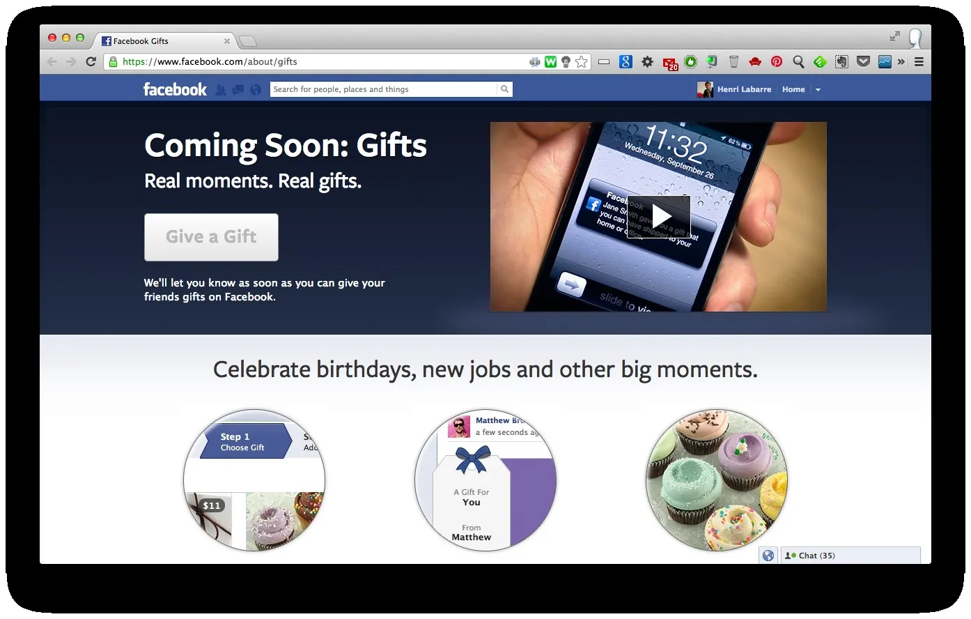 Facebook permet maintenant d'offrir de vrais cadeaux — photo 1