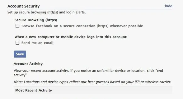 Nouveautés Facebook : https et Social Authentication — photo 1