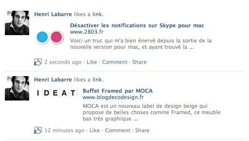 Modification du like de facebook, le share devient like... — photo 2