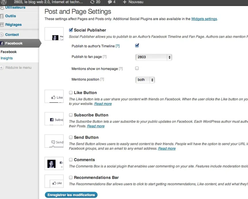 Connecter son blog wordpress avec le plugin officiel Facebook — photo 1