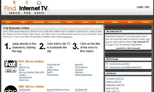 find internet tv