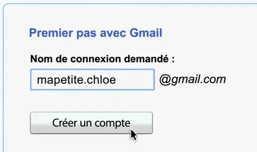 gmail-chloe Dans la vraie vie Nicolas Dupuy n'aurait pas pu créer d'email pour sa fille Chloé — photo 3