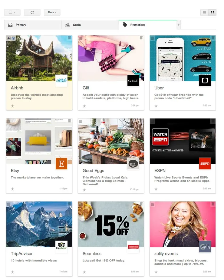 Refonte en cours de l'onglet promotion de Gmail, cela sera plus visuel! — photo 1