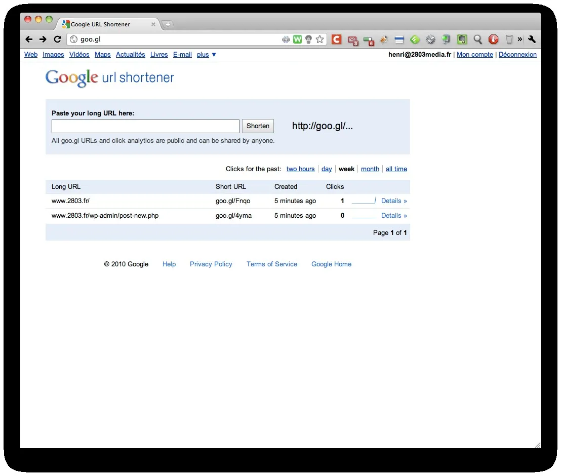 Goo.gl l'url courte version Google — photo 1
