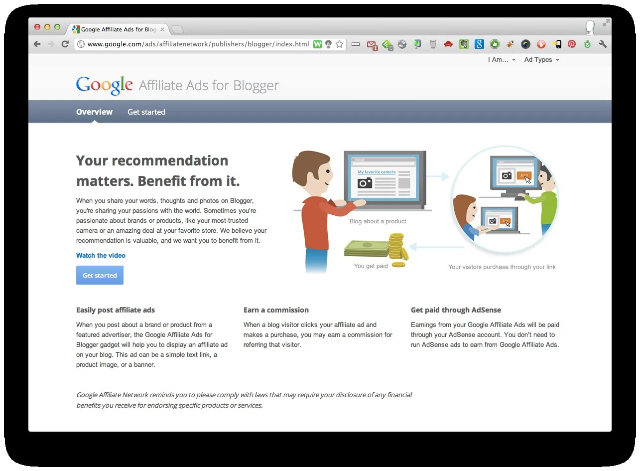 Google un pas de plus vers l'affiliation avec Ads for Blogger — photo 1