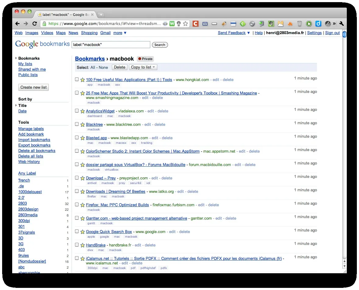 google-bookmarks Migrer ses favoris de Delicious vers quel service? — photo 3