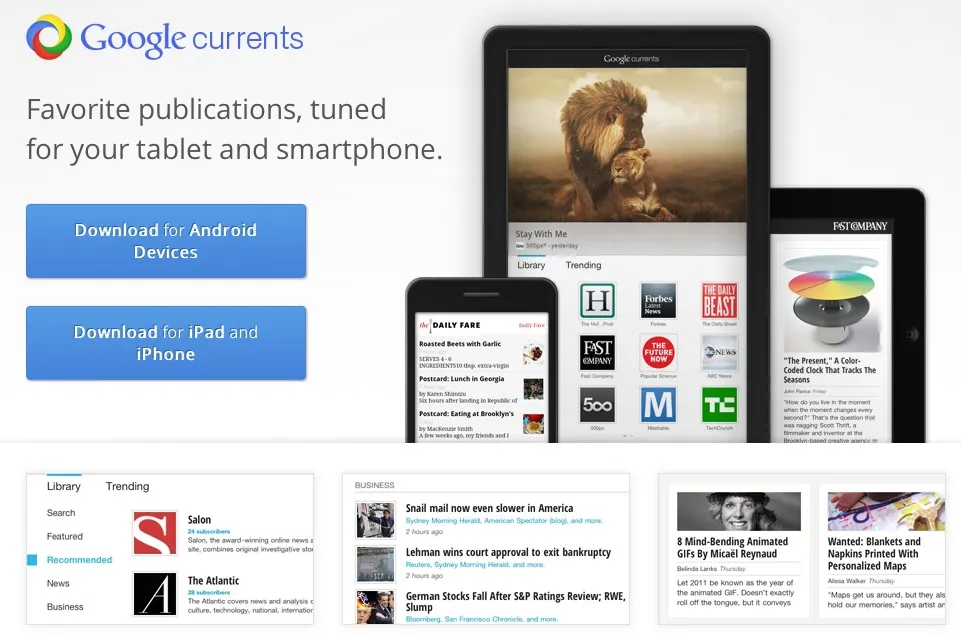 Transformer son blog en magazine pour Google Currents — photo 1