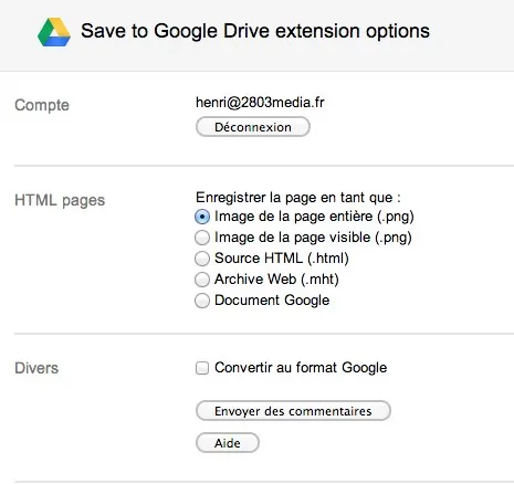 google-drive-extension Enregistrer directement dans Google Drive depuis Google Chrome — photo 4