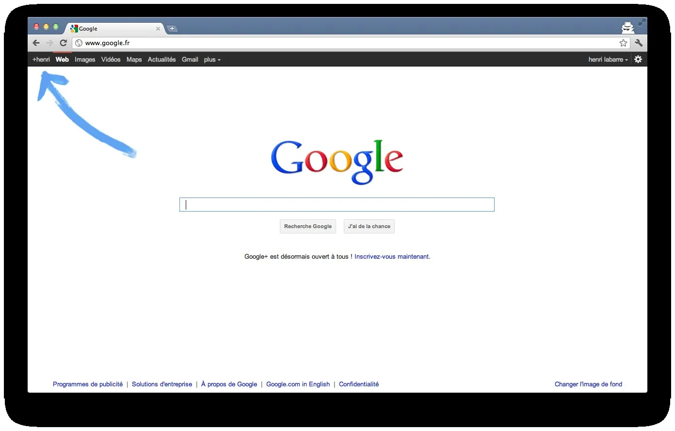 google-fleche-bleue-gmail Google+ pour tout le monde sauf pour les utilisateurs de Google Apps — photo 2