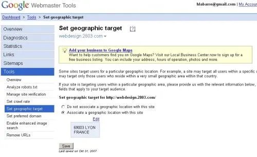 google geolocation serveur