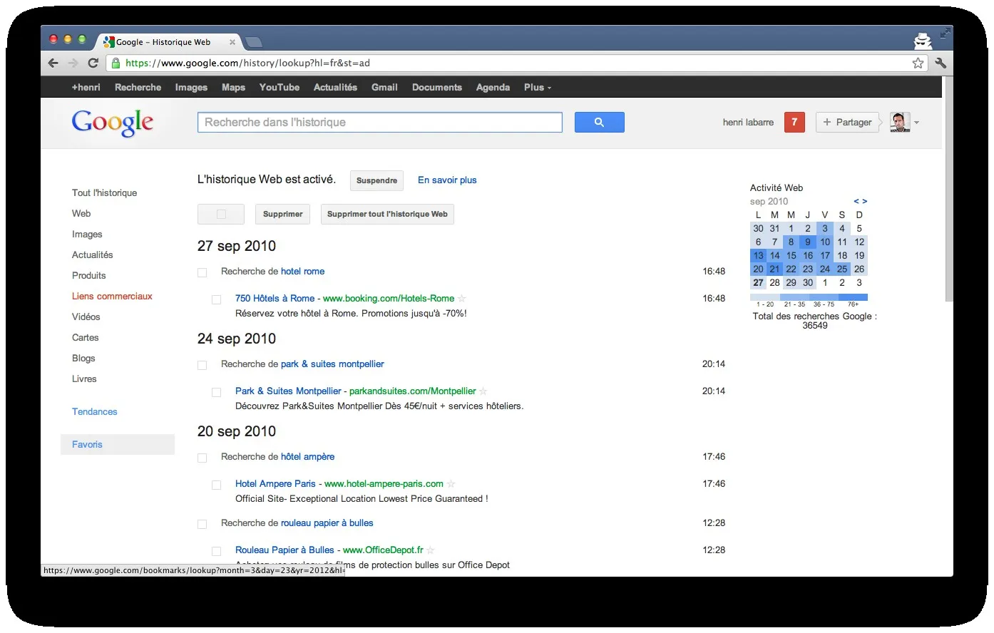 Google ajoute un historique à vos recherches mobiles — photo 2