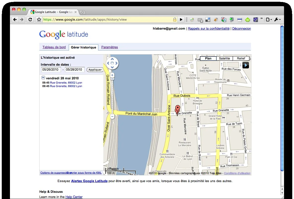 google-latitude-historique-2 Google Latitude mémorise vos déplacements... — photo 2