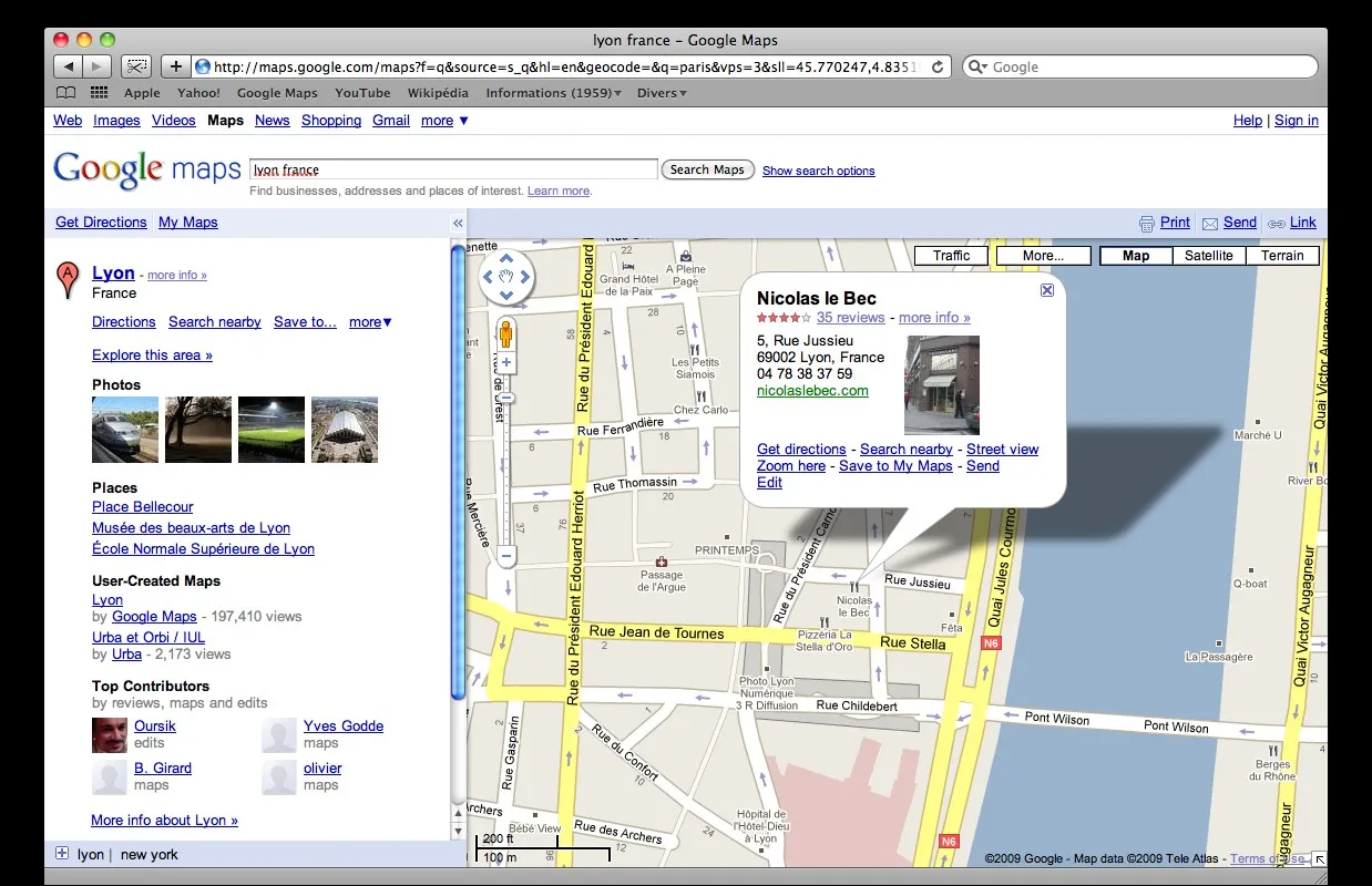 google-map-fiche Une carte avec l'info bulle