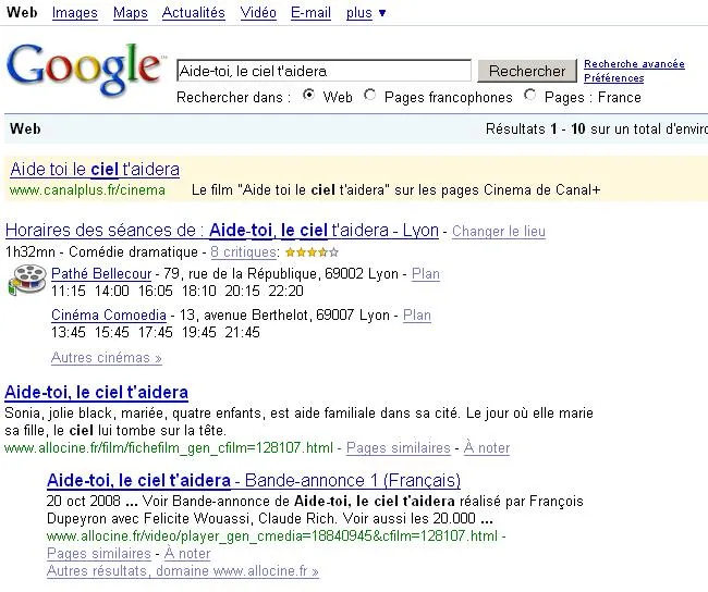 Horaires de cinéma, l'attaque de Google — photo 2