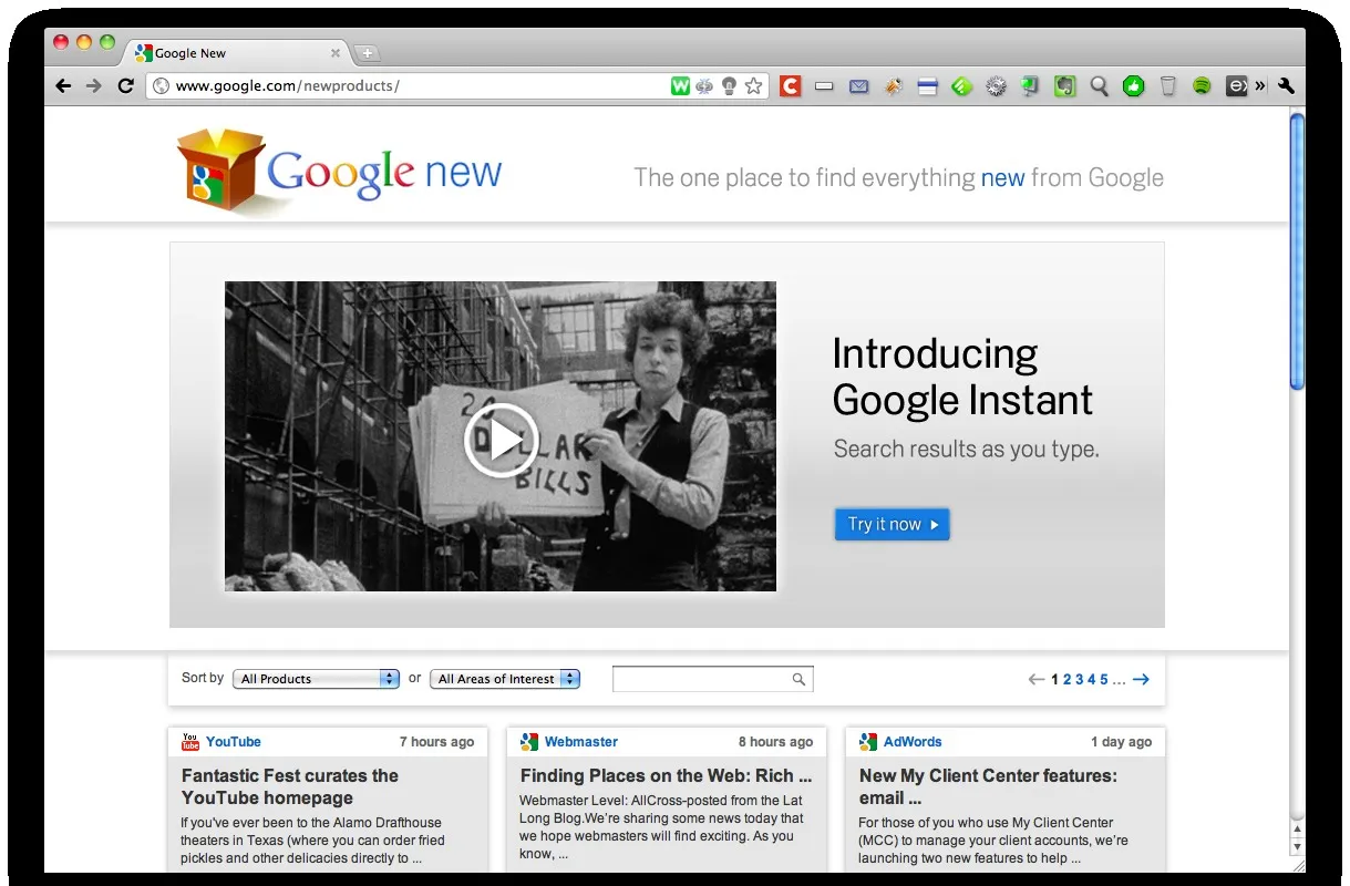 Google New, tous les nouveaux produits de Google sur une page — photo 1