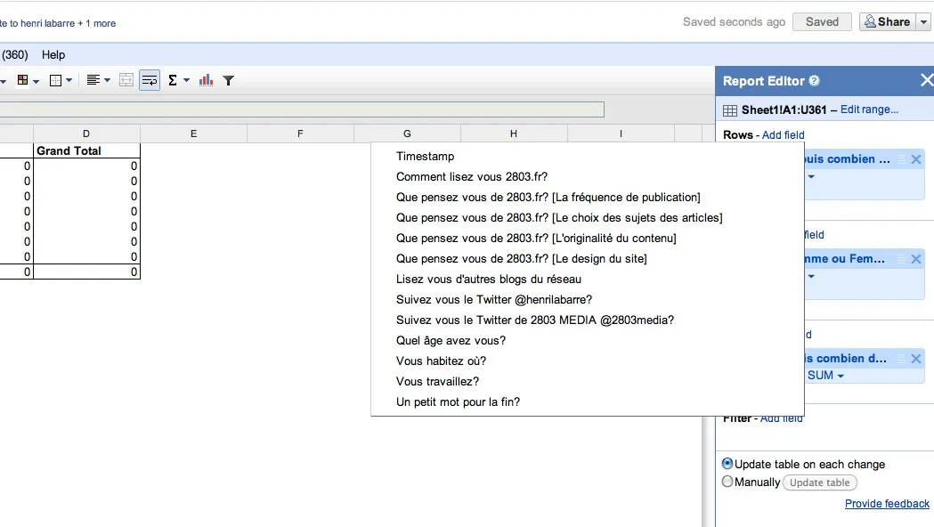 Google ajoute les tableaux croisés dynamiques dans Google Docs — photo 1