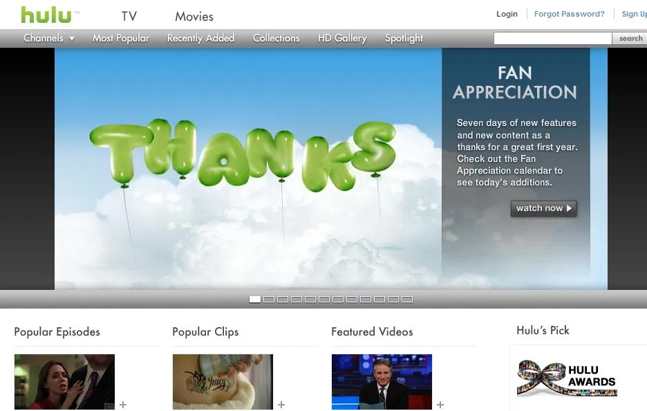hulu homepage