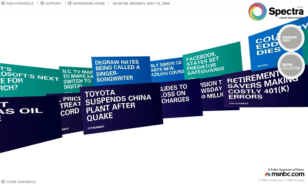 MSNBC propose une interface de visualisation des news en 3D — photo 1