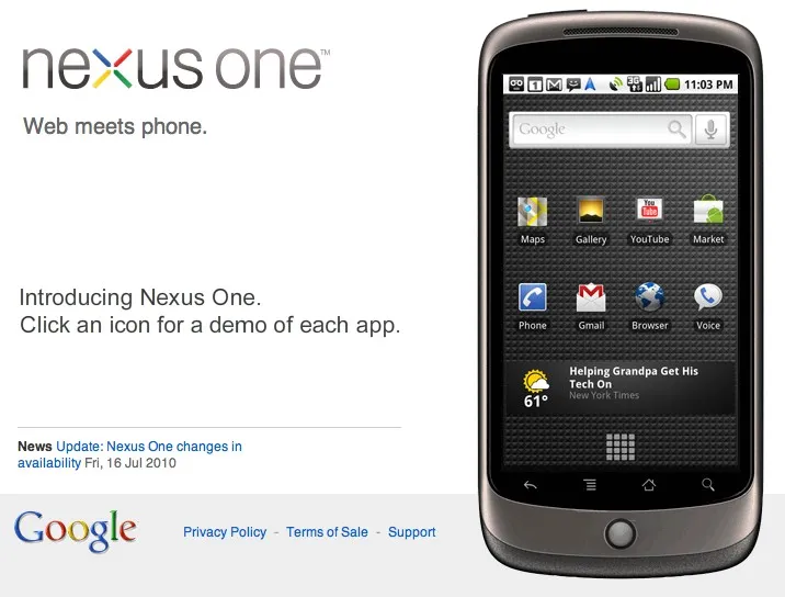 Fin du téléphone Nexus One de Google — photo 1
