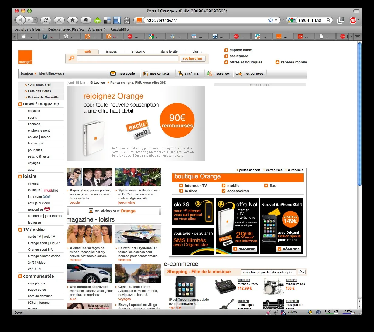 orange-iphone Homepage d'Orange