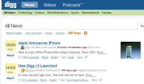 iphone digg