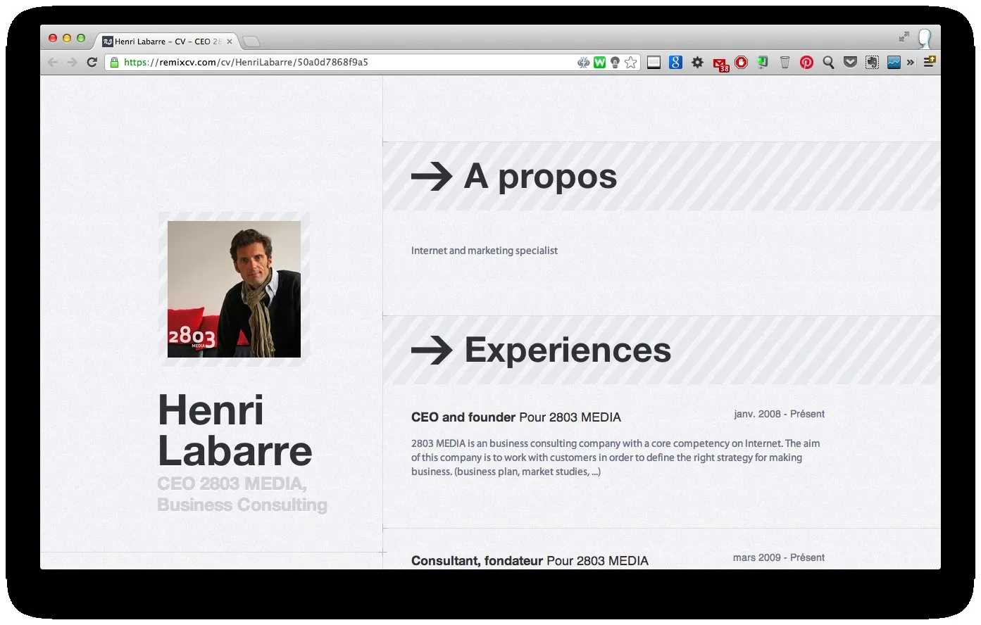 RemixCV pour faire rapidement un CV sur internet — photo 1