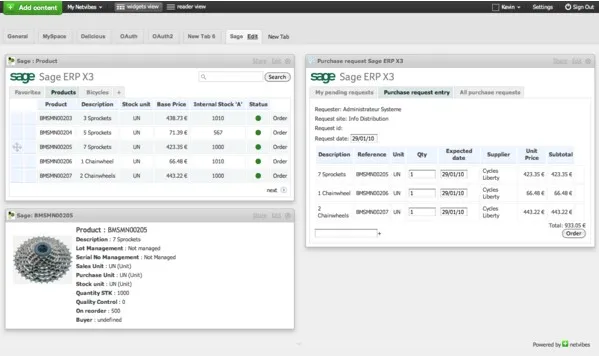 sage-netvibes Sage Enterprise Webtop, la rencontre de l'ERP et du WEB par Netvibes — photo 1