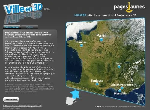 villes en 3D pagesjaunes