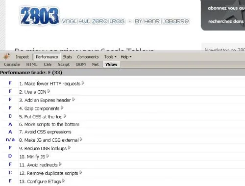 yslow yahoo performance