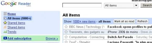google reader search