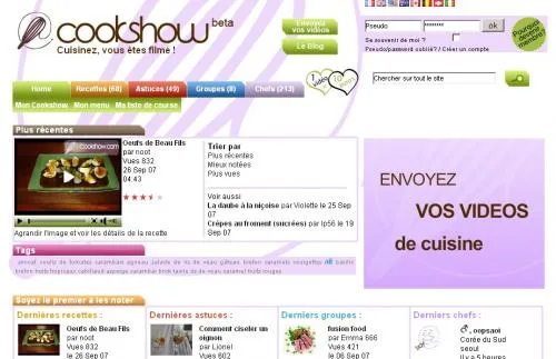 CookShow le youtube de la cuisine