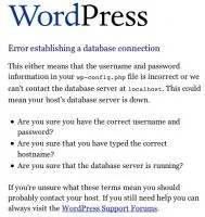 wordpress error