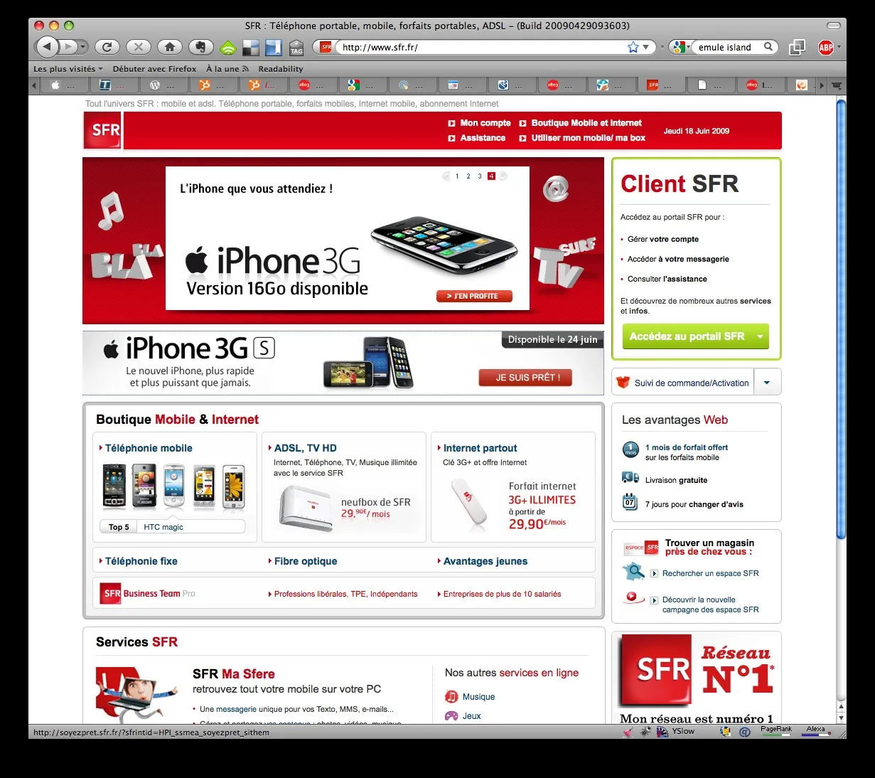 sfr-iphone Homepage de SFR