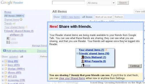 google reader social