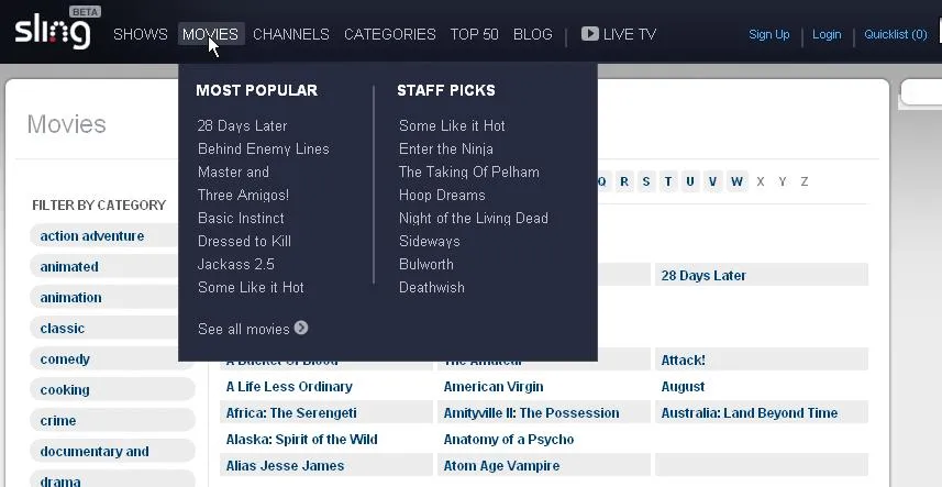 Sling propose aussi des films à regarder gratuitement sur Internet — photo 2