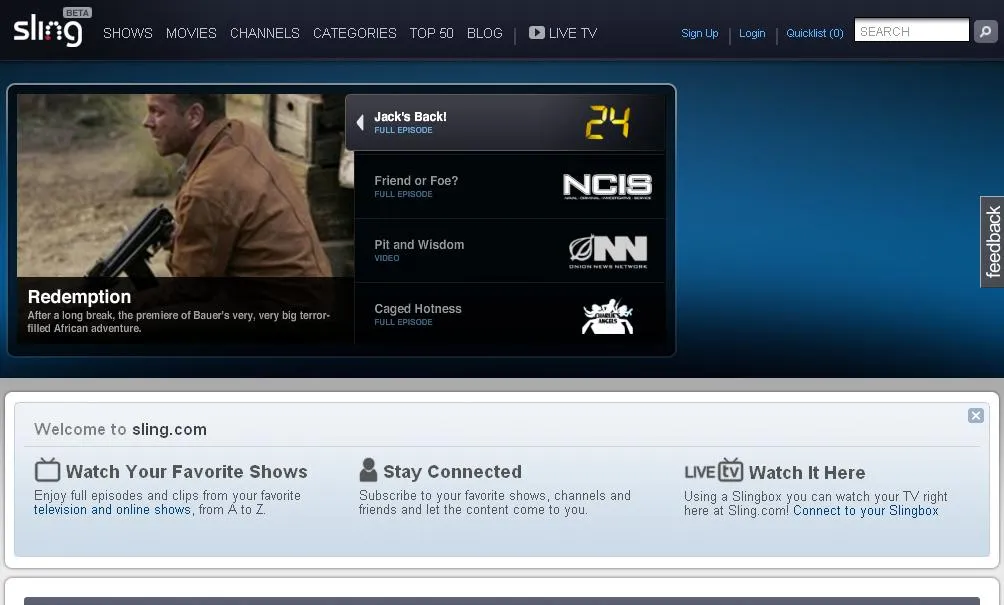 Sling propose aussi des films à regarder gratuitement sur Internet — photo 1